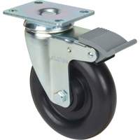 Caster, Swivel with Brake, 5" (127 mm), Polyolefin, 250 lbs. (113.4 kg) MP580 | Ontario Packaging