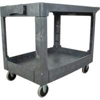 Flat-Shelf Utility Service Cart, 2 Tiers, 25-1/4" x 32-1/4" x 44", 550 lbs. Capacity Ontario Packaging
