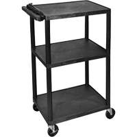 Electric Utility Cart, 3 Tiers, 24" x 42" x 18", 300 lbs. Capacity Ontario Packaging