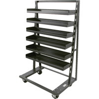 Single-Sided Heavy Duty A-Frame Cart with 6 Lipped Trays, 38" x 25" x 63", 2500 lbs. Capacity Ontario Packaging