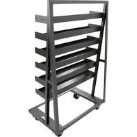Single-Sided Heavy Duty A-Frame Cart with 6 Lipped Trays, 38" x 25" x 63", 2500 lbs. Capacity Ontario Packaging