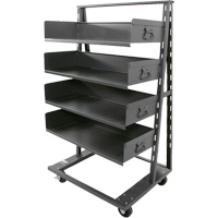 Single-Sided Heavy Duty A-Frame Cart with 4 Large Trays, 38" x 25" x 63", 2500 lbs. Capacity Ontario Packaging