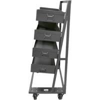 Single-Sided Heavy Duty A-Frame Cart with 4 Large Lipped Trays, 38" x 25" x 63", 2500 lbs. Capacity Ontario Packaging