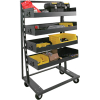 Single-Sided Heavy Duty A-Frame Cart with 4 Large Lipped Trays, 38" x 25" x 63", 2500 lbs. Capacity Ontario Packaging