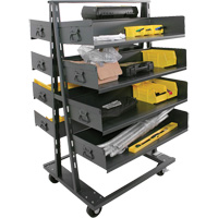 Double-Sided Heavy Duty A-Frame Cart with 8 Large Trays, 38" x 30" x 63", 2500 lbs. Capacity Ontario Packaging