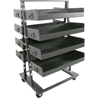 Double-Sided Heavy Duty A-Frame Cart with 8 Large Lipped Trays, 38" x 30" x 63", 2500 lbs. Capacity Ontario Packaging
