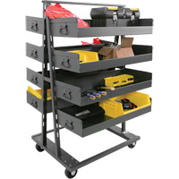 Double-Sided Heavy Duty A-Frame Cart with 8 Large Lipped Trays, 38" x 30" x 63", 2500 lbs. Capacity Ontario Packaging
