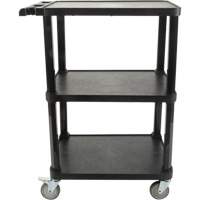 Utility Cart with Flat Shelf, 3 Tiers, 18-1/8" x 37-3/8" x 27-3/4", 330 lbs. Capacity Ontario Packaging