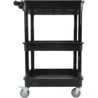 Utility Cart with Deep Lip Shelf, 3 Tiers, 19" x 39-1/2" x 28-1/4", 330 lbs. Capacity Ontario Packaging