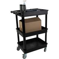 Utility Cart with Deep Lip Shelf, 3 Tiers, 19" x 39-1/2" x 28-1/4", 330 lbs. Capacity Ontario Packaging