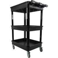 Utility Cart with Deep Lip Shelf, 3 Tiers, 19" x 39-1/2" x 28-1/4", 330 lbs. Capacity Ontario Packaging