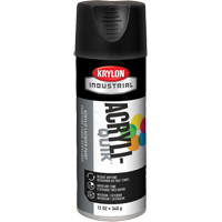 Industrial Acryli-Quik Lacquer, Black, Ultra-Flat, 12 oz., Aerosol Can Ontario Packaging