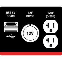 G&eacute;n&eacute;ratrice &agrave; onduleur, Surtension 2500 W, Nominale 1800 W, R&eacute;servoir 4,2 L Ontario Packaging