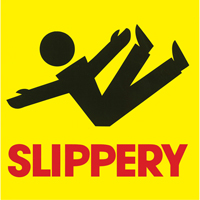 "Slippery" Traffic Cone Message Label, Adhesive, English with Pictogram Ontario Packaging