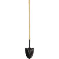 Round Point Shovel, Tempered Steel Blade, Wood, Straight Handle Ontario Packaging