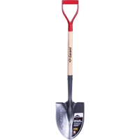 Pro Round Point Shovel, Tempered Steel Blade, Wood, D-Grip Handle Ontario Packaging