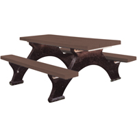 Recycled Plastic Picnic Tables, 6' L x 62-1/4" W, Brown ND423 | Ontario Packaging