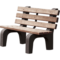 Bancs de parc, Plastique recycl&eacute;, 72" lo x 25" la x 31" h, Brun Ontario Packaging