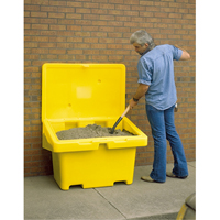 Salt Sand Container SOS™, With Hasp, 30" x 24" x 24", 5.5 cu. Ft., Yellow ND700 | Ontario Packaging