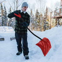 Yukon Snow Shovel, Polypropylene Blade, 18" Wide, Ergonomic D-Grip Handle Ontario Packaging