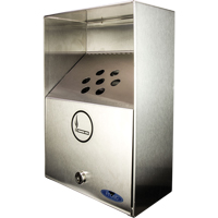 Smoking Receptacles, Wall-Mount, Stainless Steel, 3.3 Litres Capacity, 13-1/2" Height Ontario Packaging