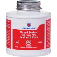 Thread Sealant with PTFE, Brush Top Bottle, 118 ml, -54°C - 150°C/-65°F - 300°F Ontario Packaging