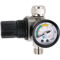 Air Dial Regulator with Gauge for Spray Gun, 1/4" NPT, 135 PSI Max. PSI, Standard Ontario Packaging