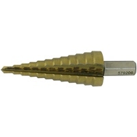 JET-KUT&reg; Super Premium M35 Step Drill, 3/16" - 7/8" , 1/16" Increments, High Speed Steel Ontario Packaging