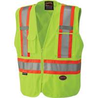 6936 5-Point Tear-Away Safety Vest, High Visibility Lime-Yellow, 2X-Large, Polyester Ontario Packaging