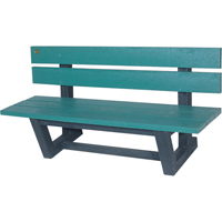 Outdoor Park Benches, Recycled Plastic, 60" L x 22-13/16" W x 29-13/16" H, Green Ontario Packaging