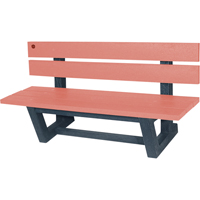 Outdoor Park Benches, Recycled Plastic, 60" L x 22-13/16" W x 29-13/16" H, Redwood NJ028 | Ontario Packaging