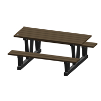 Recycled Plastic Outdoor Picnic Tables, 72" L x 60-5/16" W, Walnut NJ035 | Ontario Packaging