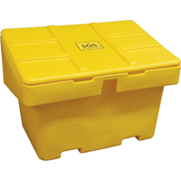 Salt Sand Container SOS™, With Hasp, 48" x 33" x 34", 18.5 cu. Ft., Yellow NJ117 | Ontario Packaging