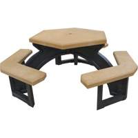 Recycled Plastic Hexagon Picnic Tables, 78" L x 78" W, Cedar Ontario Packaging