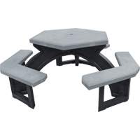 Recycled Plastic Hexagon Picnic Tables, 78" L x 78" W, Grey Ontario Packaging
