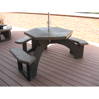 Recycled Plastic Hexagon Picnic Tables, 78" L x 78" W, Brown NJ135 | Ontario Packaging