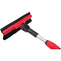 Snow Brush With Pivot Head, Telescopic, Rubber Squeegee Blade, 52" Long, Black/Red NJ144 | Ontario Packaging