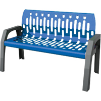Stream Benches, Steel, 48" L x 25" W x 34" H, Blue NJ198 | Ontario Packaging