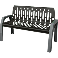 Stream Benches, Steel, 48" L x 25" W x 34" H, Black Ontario Packaging