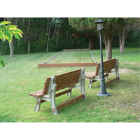 Basics&reg; Flip Top Park Bench / Table, Plastic, 96" L x 26" W x 34" H, Sand Ontario Packaging