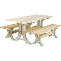 2x4 Basics<sup>®</sup> Picnic Table & Benches Kit, 8' L x 30" W, Sand NJ439 | Ontario Packaging