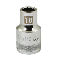 Metric Socket, 10 mm, 1/2" Drive, 12 Points Ontario Packaging