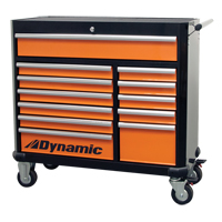 Roller Tool Cabinet, 12 Drawers, 42" W x 18" D x 41" H, Black/Orange Ontario Packaging