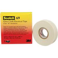 Scotch&reg; Glass Cloth Tape, 19 mm (3/4") W x 20 m (66') L, 7 mils, White Ontario Packaging
