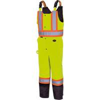 5041BB Waterproof Quilted Bib Pants, Polyester, Large, High Visibility Lime-Yellow Ontario Packaging