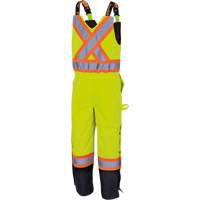 5041BB Waterproof Quilted Bib Pants, Polyester, Large, High Visibility Lime-Yellow Ontario Packaging