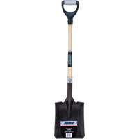 Heavy-Duty Square Shovel, Hardwood, Carbon Steel Blade, D-Grip Handle, 30" Long Ontario Packaging