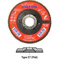 Ovation Flap Disc, 4-1/2" x 5/8"-11, Type 27, 36 Grit, Zirconium Ontario Packaging