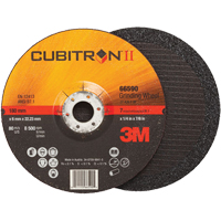 Meules &agrave; moyeu d&eacute;port&eacute; Cubitron II, 4" x 1/4", Arbre 3/8", Type 27 Ontario Packaging