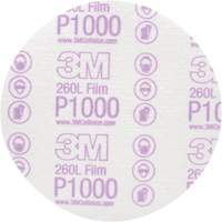 Disque de finition en pellicule Hookit, dia 6", Grain P1000, Oxyde d'aluminium, Ruban Ontario Packaging